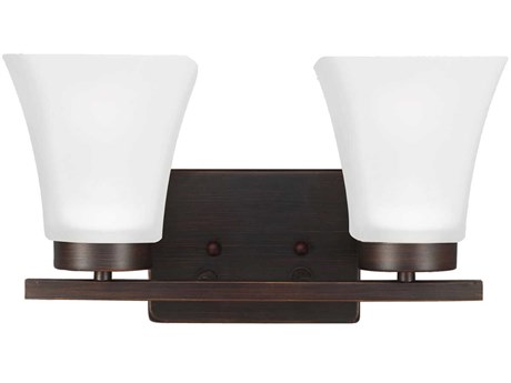 Generation Lighting Bayfield 2-Light Bronze Glass Vanity Light