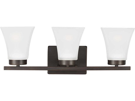 Generation Lighting Bayfield 3-Light Bronze Glass Vanity Light
