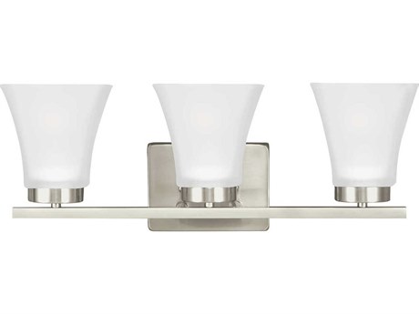 Generation Lighting Bayfield 3-Light Brushed Nickel Glass Vanity Light