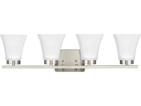 Generation Lighting Bayfield 4-Light Brushed Nickel Glass Vanity Light
