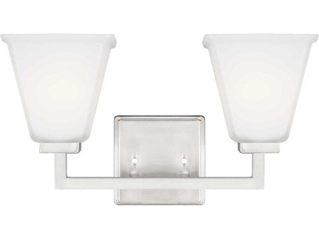 Generation Lighting Ellis Harper 2-Light Brushed Nickel Glass Vanity Light