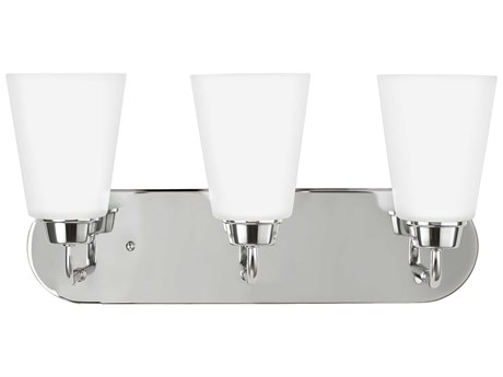 Generation Lighting Kerrville 3-Light Chrome Glass Vanity Light