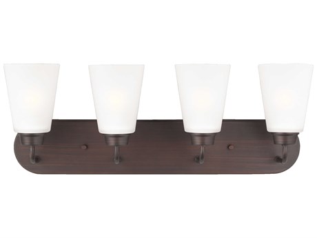 Generation Lighting Kerrville 4-Light Bronze Glass Vanity Light