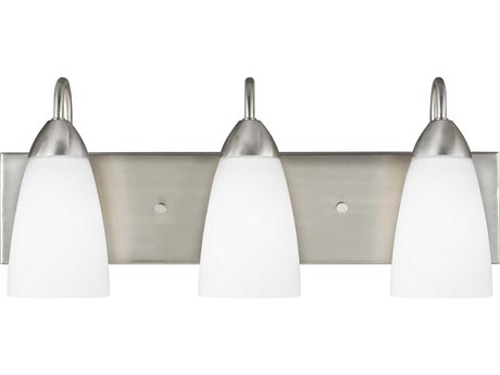 Generation Lighting Seville 3-Light Brushed Nickel Glass LED Vanity Light