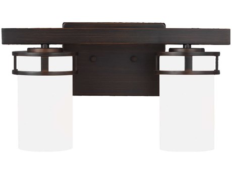 Generation Lighting Robie 2-Light Bronze Glass Vanity Light