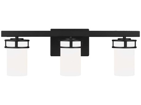 Generation Lighting Robie 3-Light Midnight Black Glass Vanity Light