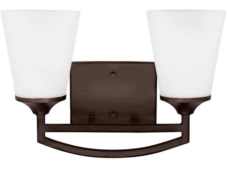 Generation Lighting Hanford 2-Light Bronze Glass Vanity Light