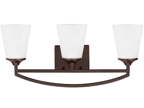Generation Lighting Hanford 3-Light Bronze Glass Vanity Light