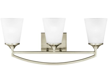 Generation Lighting Hanford 3-Light Brushed Nickel Glass Vanity Light