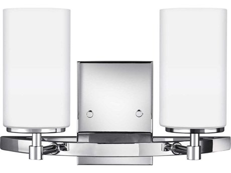 Generation Lighting Alturas 2-Light Chrome Glass Vanity Light