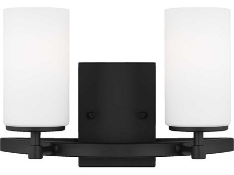 Generation Lighting Alturas 2-Light Midnight Black Glass Vanity Light