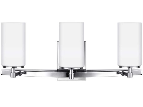 Generation Lighting Alturas 3-Light Chrome Glass Vanity Light