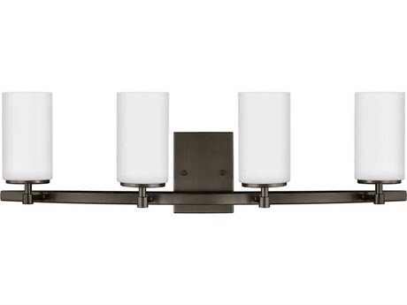 Generation Lighting Alturas 4-Light Brushed Oil Rubbed Bronze Glass Vanity Light