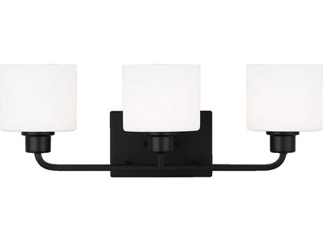 Generation Lighting Canfield 3-Light Midnight Black Glass Vanity Light