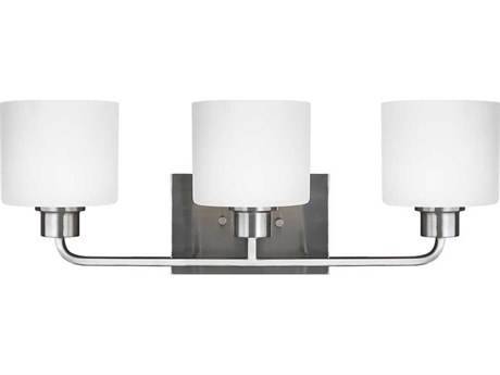 Generation Lighting Canfield 3-Light Brushed Nickel Glass Vanity Light