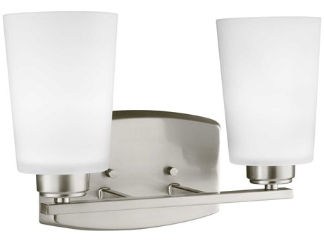 Generation Lighting Franport 2-Light Brushed Nickel Glass Vanity Light