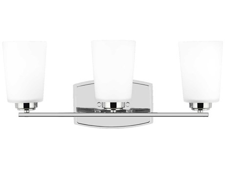 Generation Lighting Franport 3-Light Chrome Glass Vanity Light