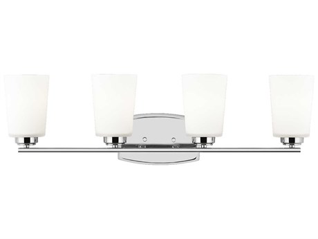 Generation Lighting Franport 4-Light Chrome Glass Vanity Light