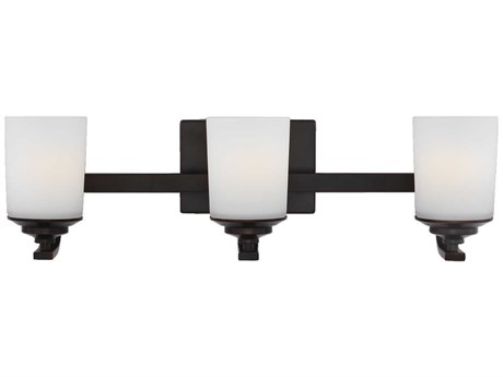 Generation Lighting Kemal 3-Light Bronze Glass Vanity Light