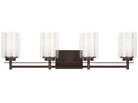 Generation Lighting Elmwood Park 4-Light Bronze Glass Vanity Light