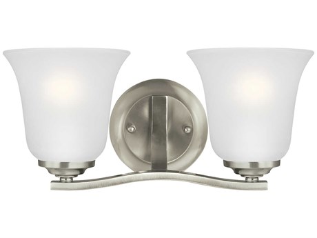 Generation Lighting Emmons 2-Light Brushed Nickel Glass Vanity Light