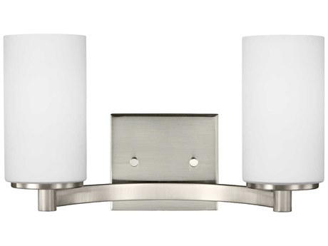 Generation Lighting Hettinger 2-Light Brushed Nickel Glass Vanity Light