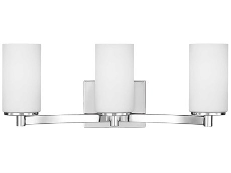 Generation Lighting Hettinger 3-Light Chrome Glass Vanity Light