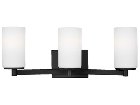 Generation Lighting Hettinger 3-Light Midnight Black Glass Vanity Light