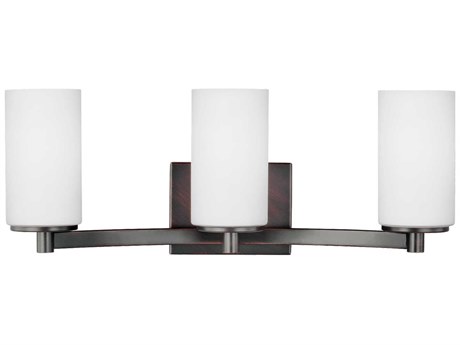 Generation Lighting Hettinger 3-Light Bronze Glass Vanity Light