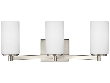 Generation Lighting Hettinger 3-Light Brushed Nickel Glass Vanity Light