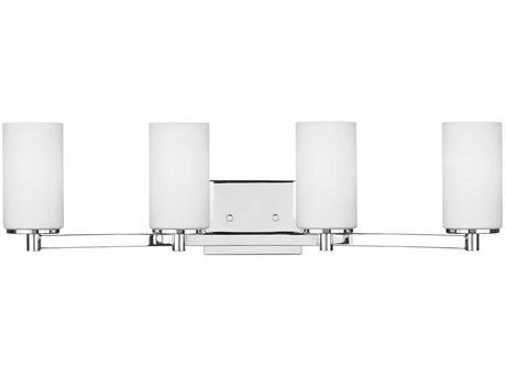 Generation Lighting Hettinger 4-Light Chrome Glass Vanity Light