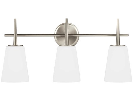 Generation Lighting Driscoll 3-Light Brushed Nickel Glass Vanity Light