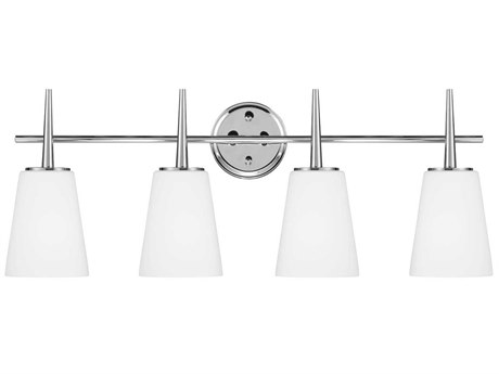 Generation Lighting Driscoll 4-Light Chrome Glass Vanity Light