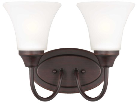 Generation Lighting Holman 2-Light Bronze Glass Vanity Light