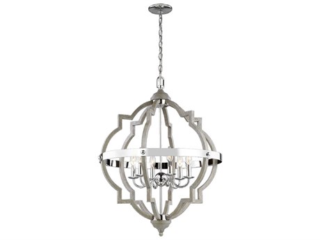 Generation Lighting Socorro 6-Light Washed Pine Gray Pendant