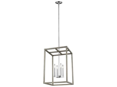 Generation Lighting Moffet Street 4-Light Washed Pine Gray Pendant