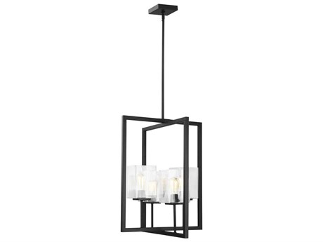 Generation Lighting Mitte 4-Light Midnight Black Glass Pendant