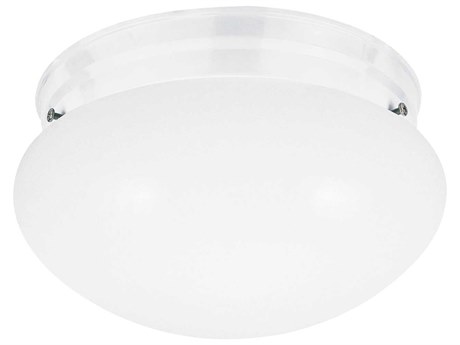 Generation Lighting Webster 1-Light White Glass Flush Mount