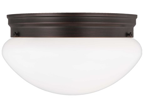 Generation Lighting Webster 2-Light Bronze Glass Flush Mount