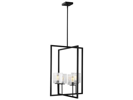 Generation Lighting Mitte 4-Light Midnight Black Glass Pendant
