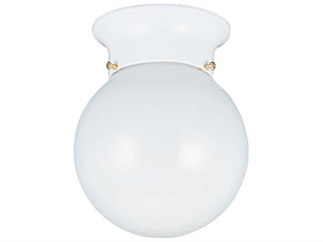 Generation Lighting Tomkin 1-Light White Globe Flush Mount