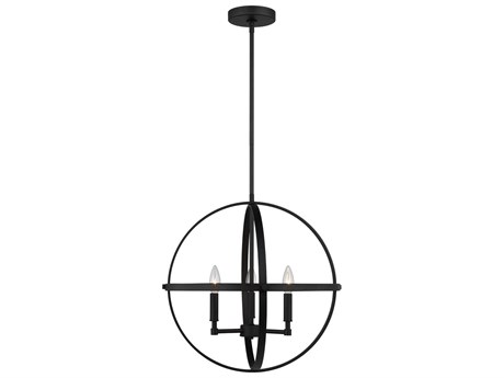 Generation Lighting Exmoore 3-Light Midnight Black Globe Pendant