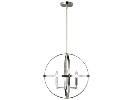 Generation Lighting Exmoore 3-Light Brushed Nickel Globe Pendant