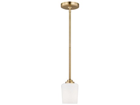 Generation Lighting Windom 1-Light Satin Brass Glass Bell Mini Pendant
