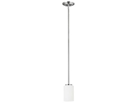 Generation Lighting Oslo 1-Light Chrome Glass Cylinder Mini Pendant