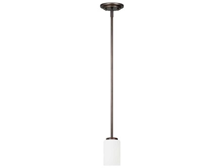 Generation Lighting Oslo 1-Light Bronze Glass Cylinder Mini Pendant
