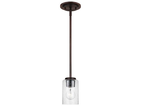 Generation Lighting Oslo 1-Light Bronze Glass Cylinder Mini Pendant