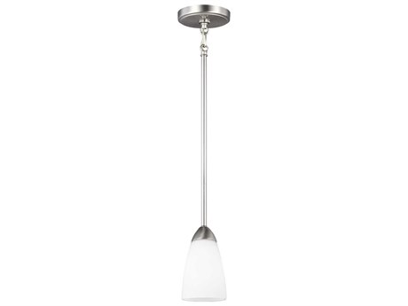 Generation Lighting Seville 1-Light Brushed Nickel Glass Bell Mini Pendant