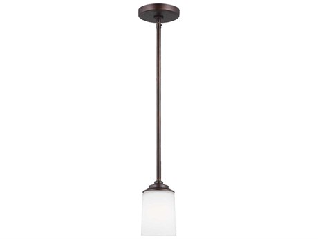 Generation Lighting Kemal 1-Light Bronze Glass Cylinder Mini Pendant
