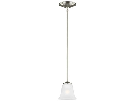 Generation Lighting Emmons 1-Light Brushed Nickel Glass Bell Mini Pendant